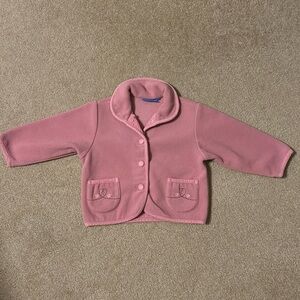 Girls bout chou pink fleece button up jacket